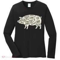 Pig & Pork Butcher Diagram Bacon Lover Women's Long Sleeve Shirt thumb 0