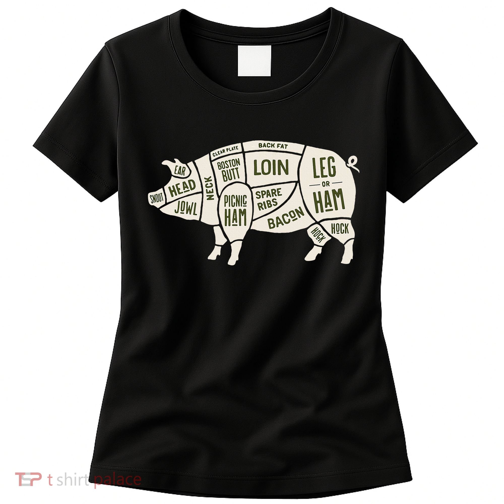 Pig & Pork Butcher Diagram Bacon Lover Women's T-Shirt