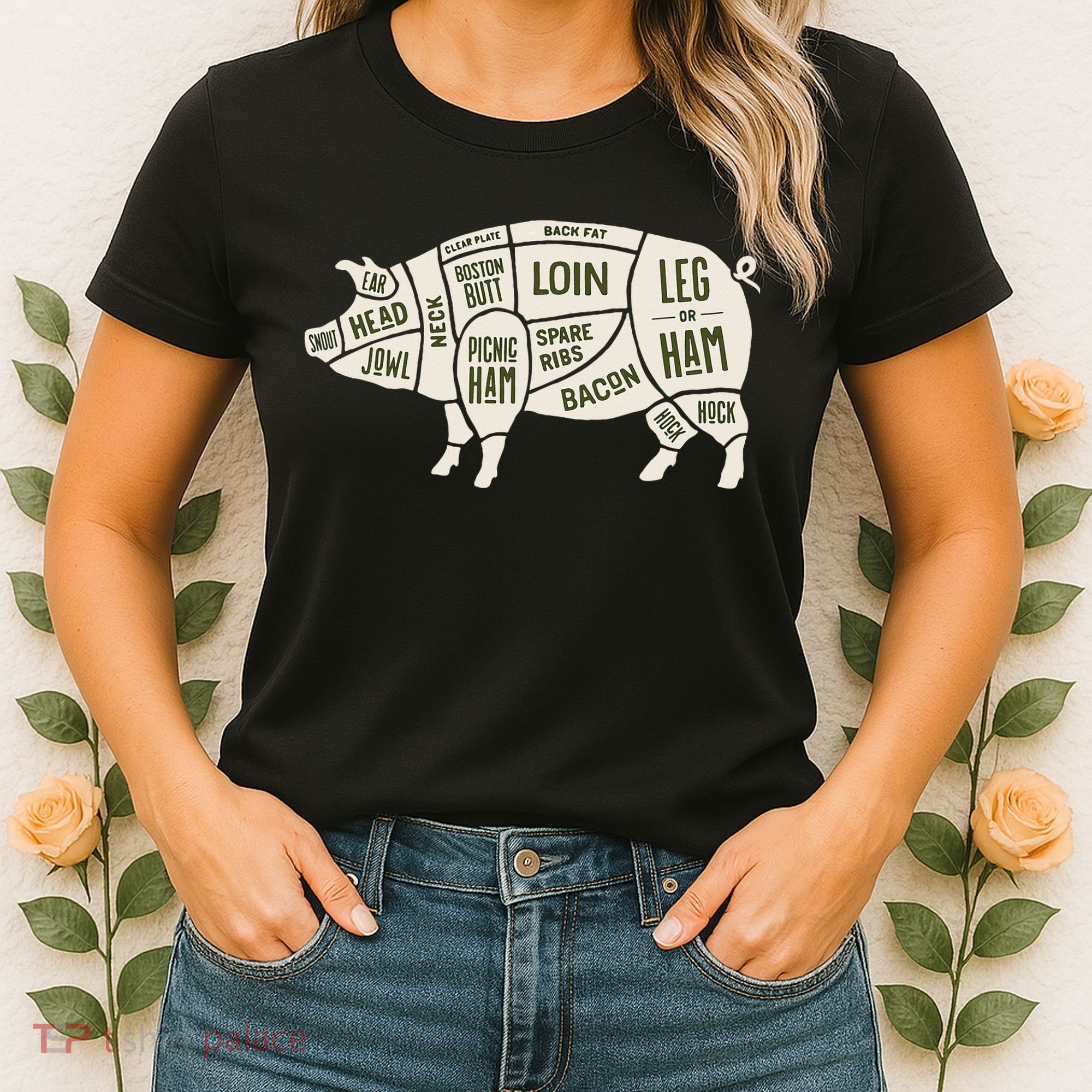 Pig & Pork Butcher Diagram Bacon Lover Women's T-Shirt