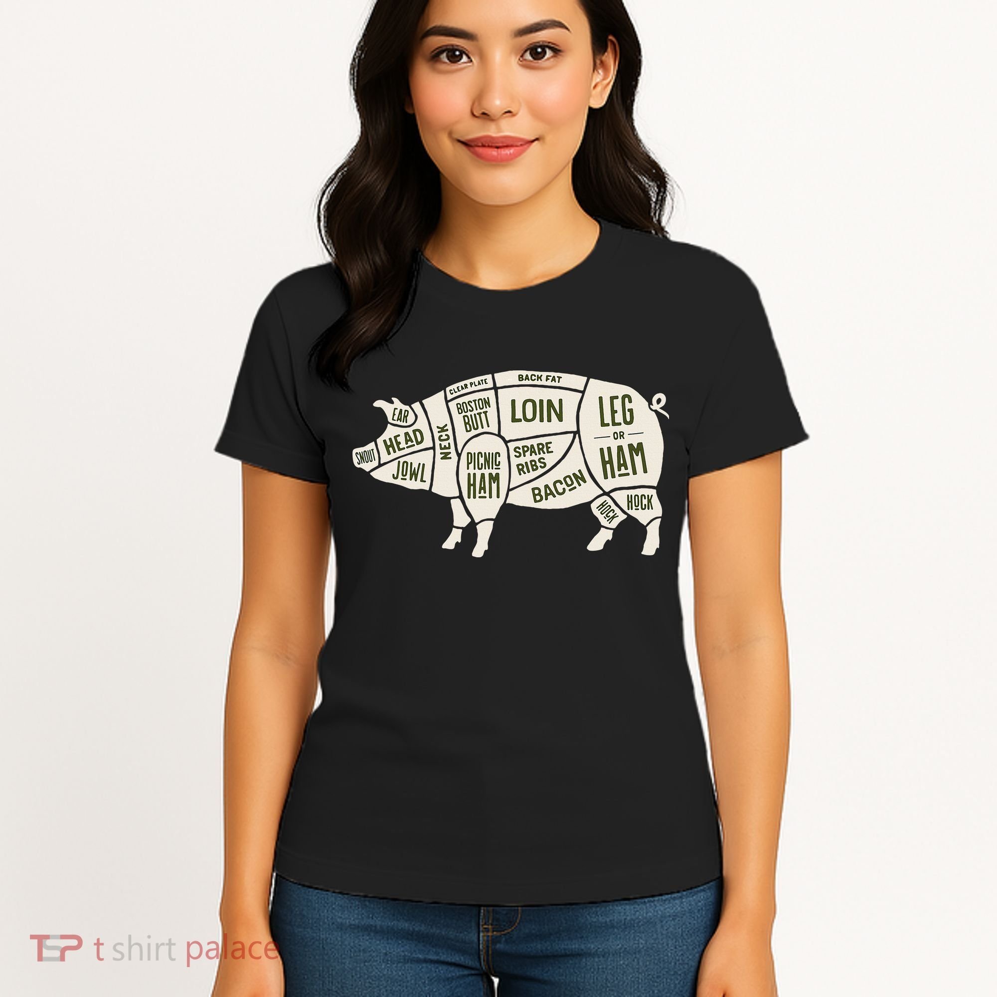 Pig & Pork Butcher Diagram Bacon Lover Women's T-Shirt