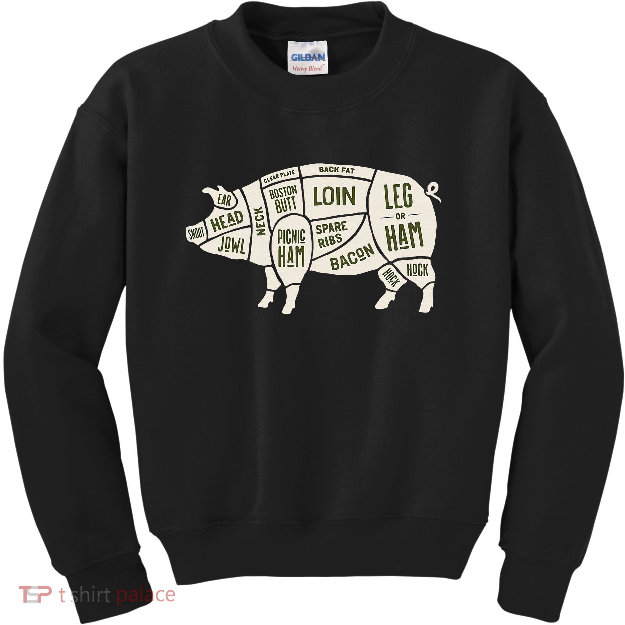 Pig & Pork Butcher Diagram Bacon Lover Kids Sweatshirt