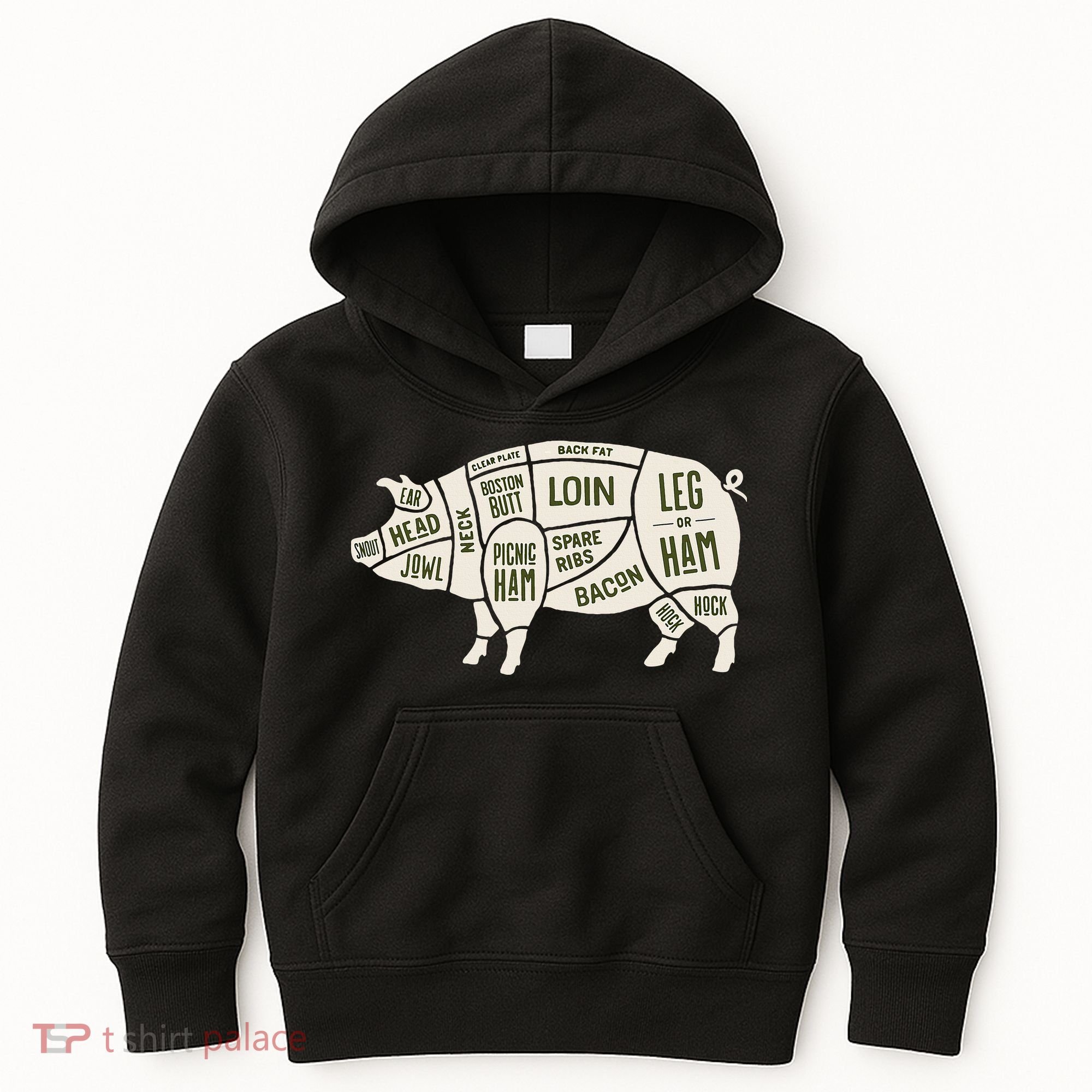 Pig & Pork Butcher Diagram Bacon Lover Kids Hoodie