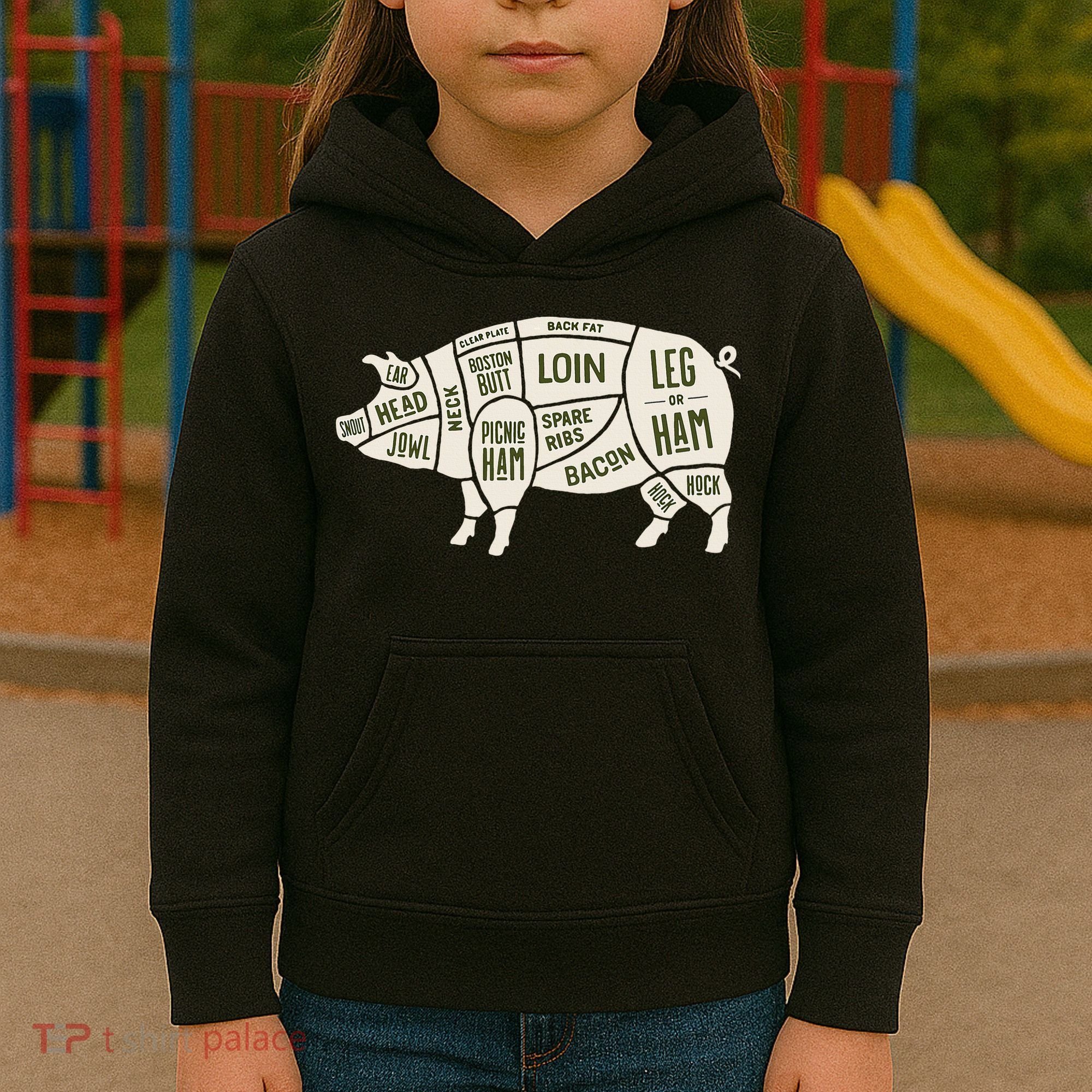 Pig & Pork Butcher Diagram Bacon Lover Kids Hoodie