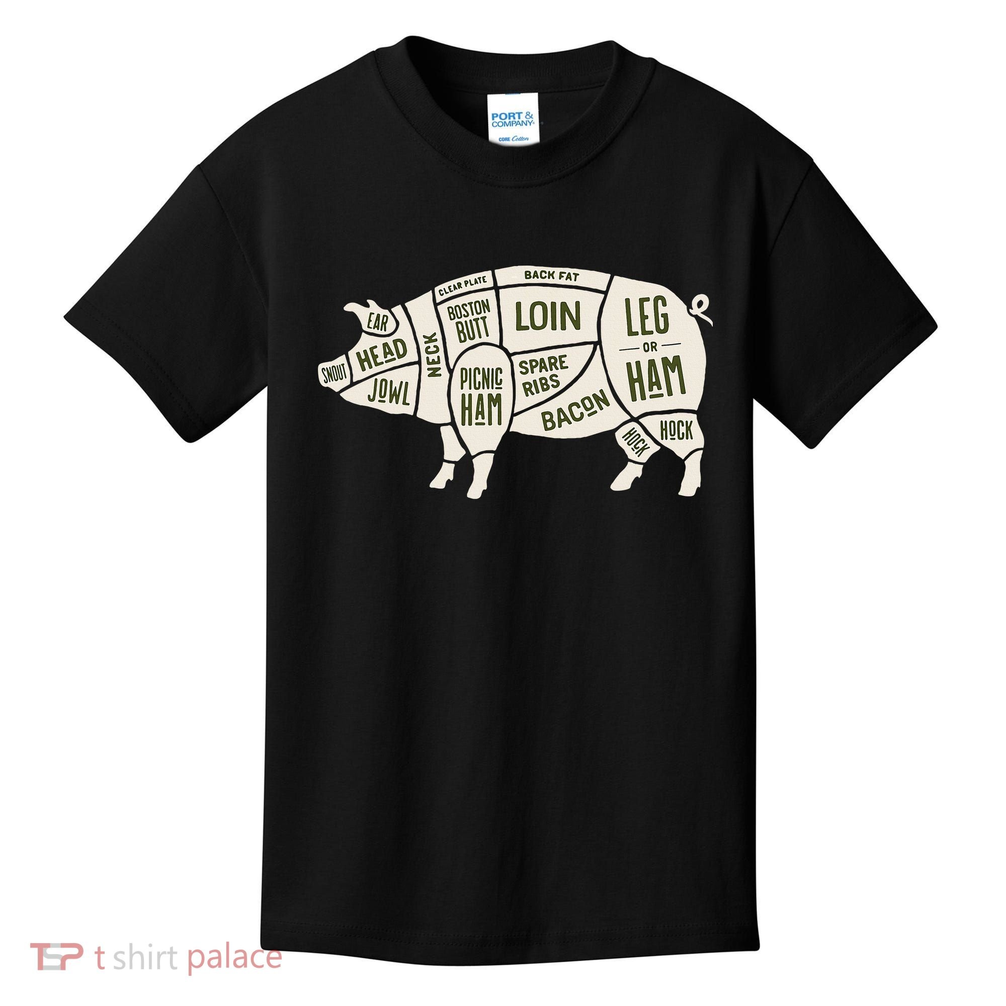 Pig & Pork Butcher Diagram Bacon Lover Kids T-Shirt