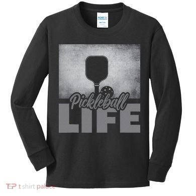 Pickleballer Pickle Baller Pickleball Player Kids Long Sleeve Shirt