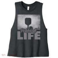 Pickleballer Pickle Baller Pickleball Player Women's Racerback Cropped Tank thumb 0