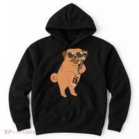 Pug Playing Bassoon Player Dog Bassoonist Musician Hoodie thumb 0