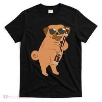 Pug Playing Bassoon Player Dog Bassoonist Musician T-Shirt thumb 0