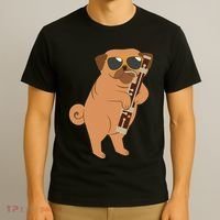 Pug Playing Bassoon Player Dog Bassoonist Musician T-Shirt thumb 3