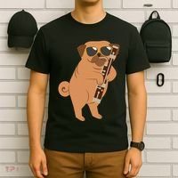 Pug Playing Bassoon Player Dog Bassoonist Musician T-Shirt thumb 6