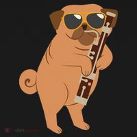 Pug Playing Bassoon Player Dog Bassoonist Musician T-Shirt thumb 7