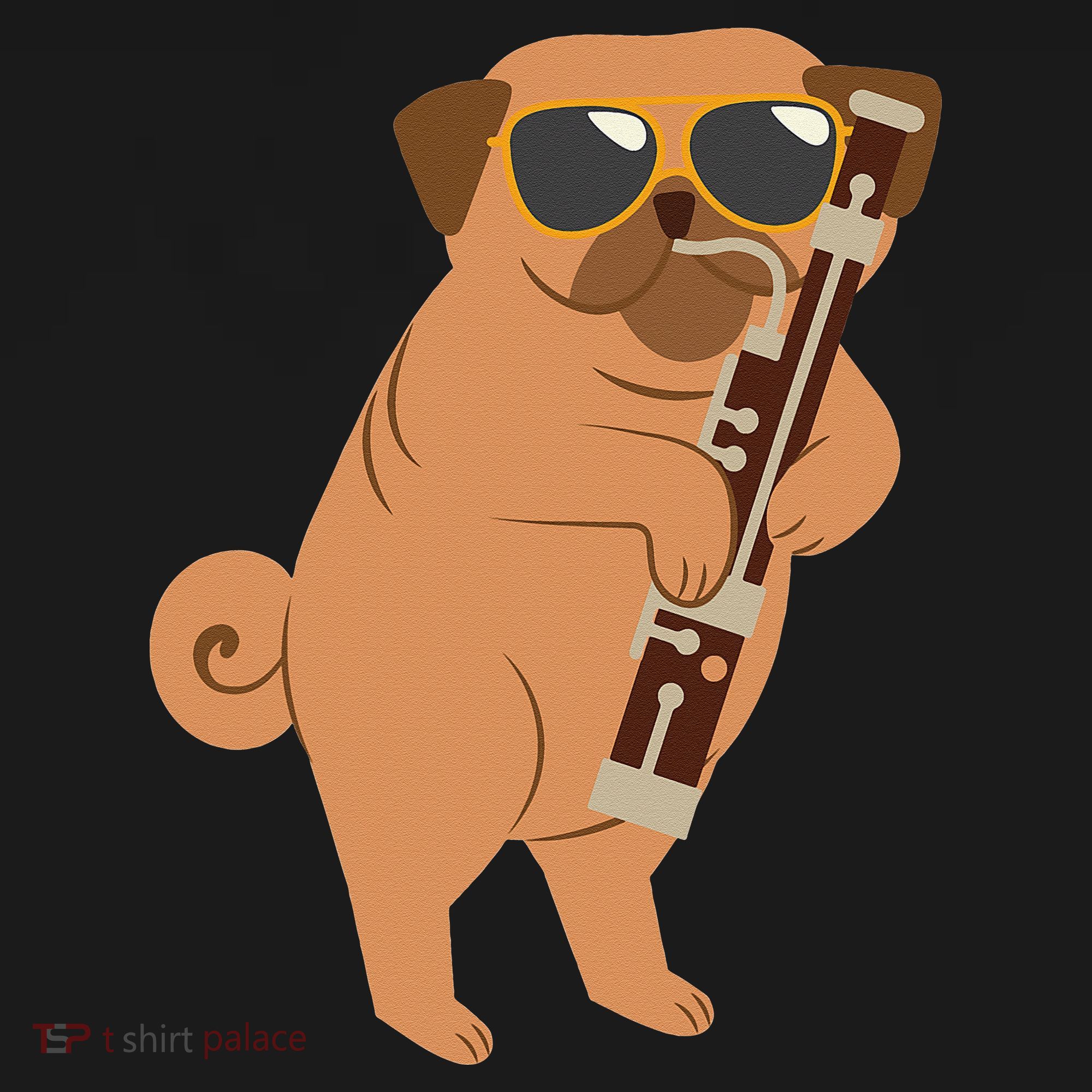 Pug Playing Bassoon Player Dog Bassoonist Musician Baby Bodysuit