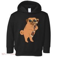 Pug Playing Bassoon Player Dog Bassoonist Musician Toddler Hoodie thumb 0