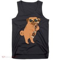 Pug Playing Bassoon Player Dog Bassoonist Musician Tank Top thumb 0