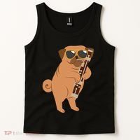Pug Playing Bassoon Player Dog Bassoonist Musician Tank Top thumb 2