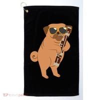 Pug Playing Bassoon Player Dog Bassoonist Musician Golf Towel thumb 0