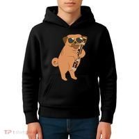 Pug Playing Bassoon Player Dog Bassoonist Musician Kids Hoodie thumb 4