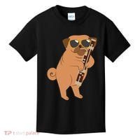 Pug Playing Bassoon Player Dog Bassoonist Musician Kids T-Shirt thumb 0