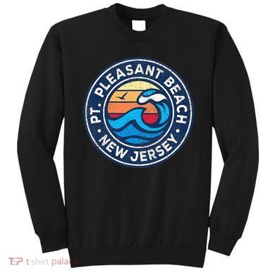 Point Pleasant Beach New Jersey Nj Vintage Nautical Waves De Sweatshirt
