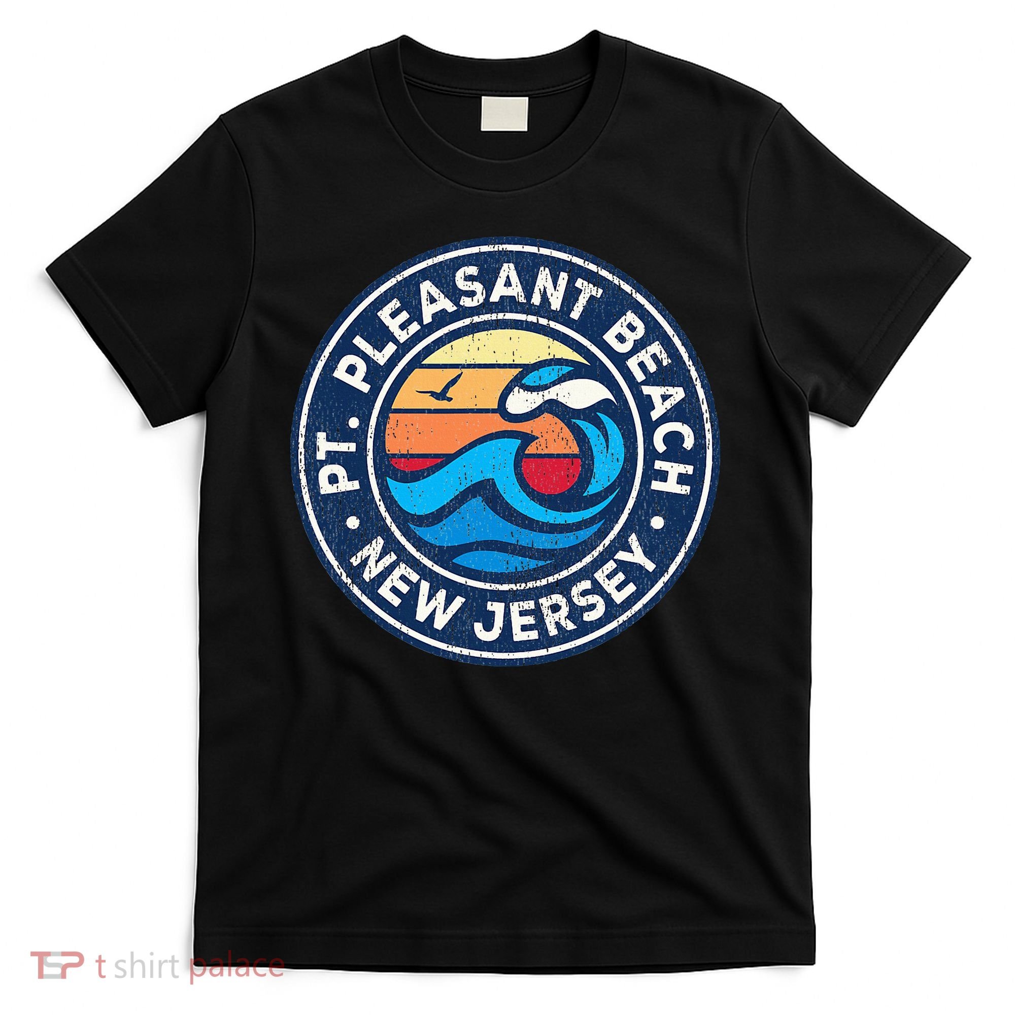 Point Pleasant Beach New Jersey Nj Vintage Nautical Waves De T-Shirt