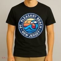Point Pleasant Beach New Jersey Nj Vintage Nautical Waves De T-Shirt thumb 3