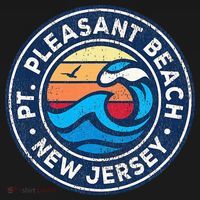 Point Pleasant Beach New Jersey Nj Vintage Nautical Waves De T-Shirt thumb 7