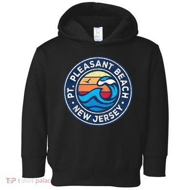 Point Pleasant Beach New Jersey Nj Vintage Nautical Waves De Toddler Hoodie