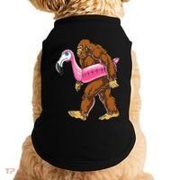 Pool Party Bigfoot Flamingo Wo Sasquatch Pink Float Doggie Tank thumb 0