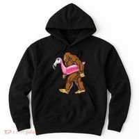 Pool Party Bigfoot Flamingo Wo Sasquatch Pink Float Hoodie thumb 0