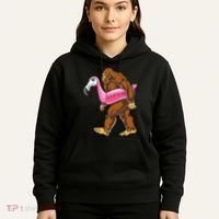 Pool Party Bigfoot Flamingo Wo Sasquatch Pink Float Hoodie thumb 5