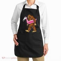 Pool Party Bigfoot Flamingo Wo Sasquatch Pink Float Apron thumb 2