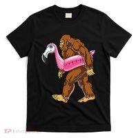 Pool Party Bigfoot Flamingo Wo Sasquatch Pink Float T-Shirt thumb 0