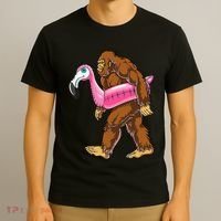 Pool Party Bigfoot Flamingo Wo Sasquatch Pink Float T-Shirt thumb 3