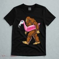 Pool Party Bigfoot Flamingo Wo Sasquatch Pink Float T-Shirt thumb 5
