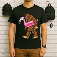 Pool Party Bigfoot Flamingo Wo Sasquatch Pink Float T-Shirt thumb 6