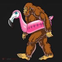 Pool Party Bigfoot Flamingo Wo Sasquatch Pink Float T-Shirt thumb 7