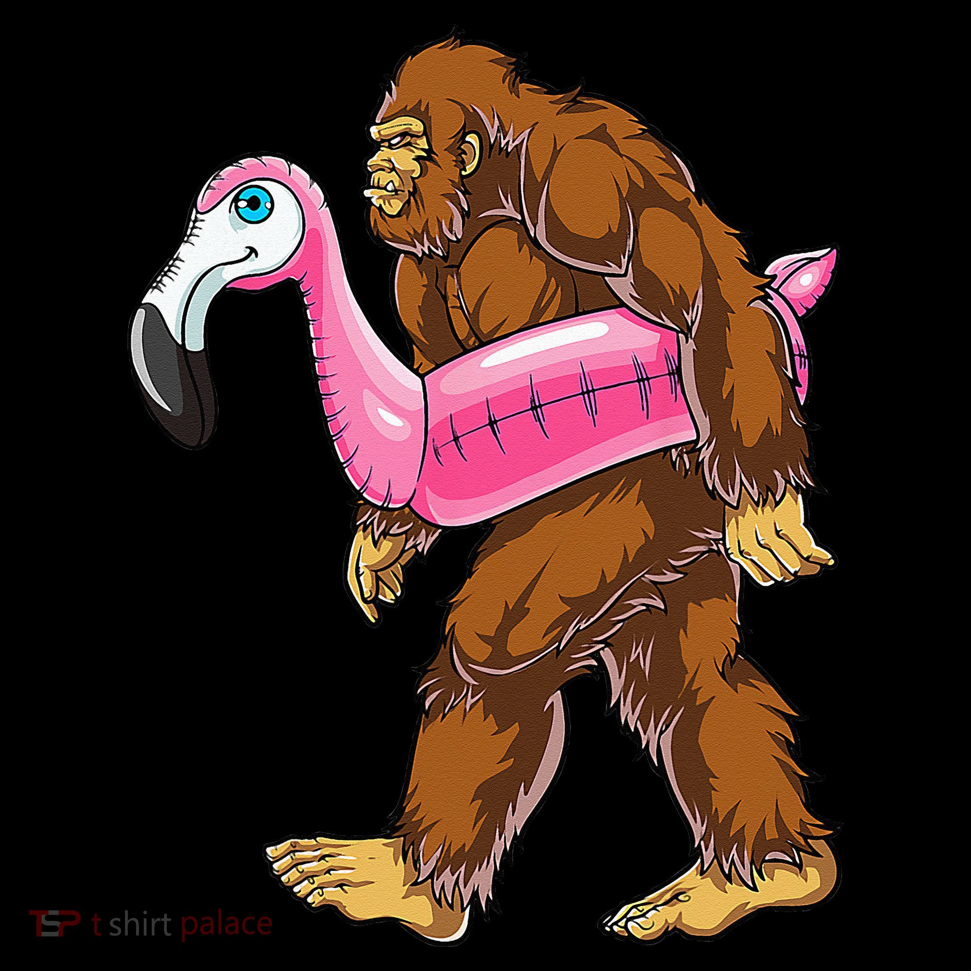 Pool Party Bigfoot Flamingo Wo Sasquatch Pink Float Women's Hoodie