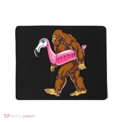 Pool Party Bigfoot Flamingo Wo Sasquatch Pink Float Mousepad