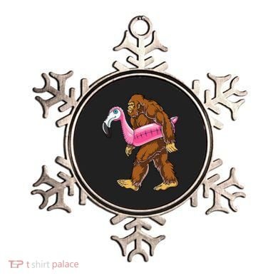 Pool Party Bigfoot Flamingo Wo Sasquatch Pink Float Ornament