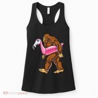 Pool Party Bigfoot Flamingo Wo Sasquatch Pink Float Women's Tank Top thumb 0