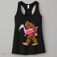 Pool Party Bigfoot Flamingo Wo Sasquatch Pink Float Women's Tank Top thumb 3