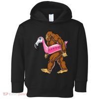 Pool Party Bigfoot Flamingo Wo Sasquatch Pink Float Toddler Hoodie thumb 0