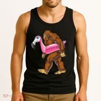 Pool Party Bigfoot Flamingo Wo Sasquatch Pink Float Tank Top thumb 3