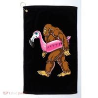 Pool Party Bigfoot Flamingo Wo Sasquatch Pink Float Golf Towel thumb 0