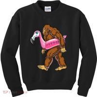 Pool Party Bigfoot Flamingo Wo Sasquatch Pink Float Kids Sweatshirt thumb 0