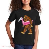 Pool Party Bigfoot Flamingo Wo Sasquatch Pink Float Kids T-Shirt thumb 2