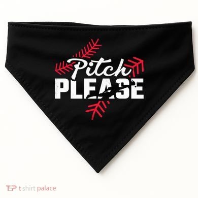 Pitch Please Baseball Cute Gift USA-Made Doggie Bandana