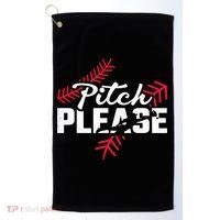 Pitch Please Baseball Cute Gift Golf Towel thumb 0