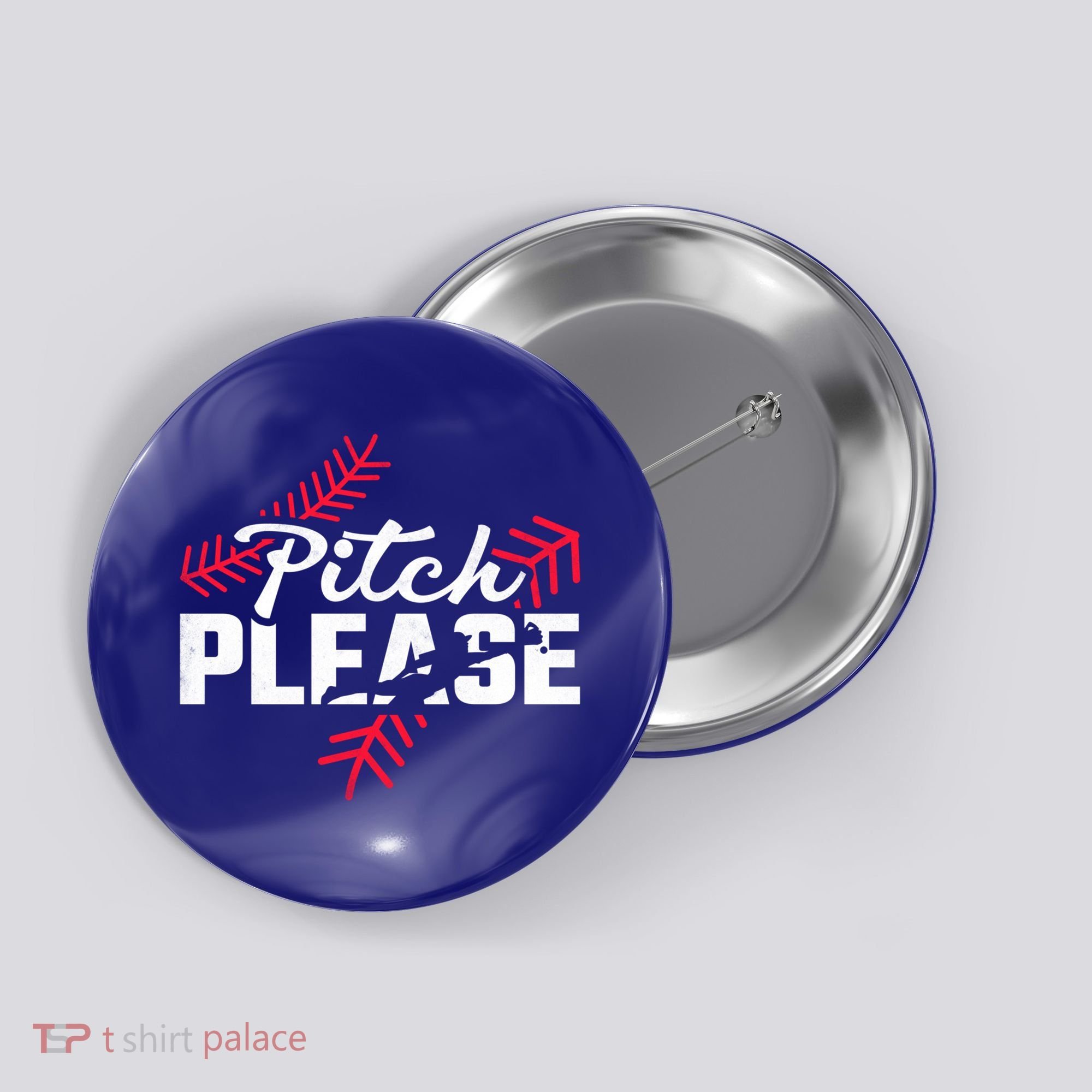 Pitch Please Baseball Cute Gift Button