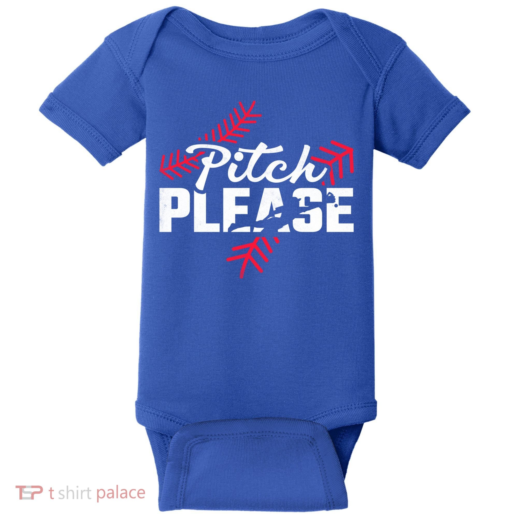 Pitch Please Baseball Cute Gift Baby Bodysuit